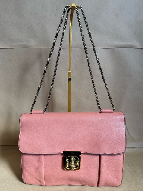 Handbags - Chloe Coral Orange Leather Large Elsie Shoulder Bag